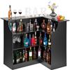 VEVOR Bancone da Bar per Salotto, Mobile Tavolo da Bar a Forma di L con 4 Ripiani Portaoggetti, Carico max 136 kg, Mobiletto Angolare per Casa Cucina Soggiorno Cantina Bancone da Interno, Nero