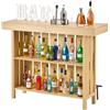 VEVOR Bancone da Bar per Casa, Mobile Tavolo da Salotto con 3 Ripiani Portabicchieri Portabottiglie, Bancone da Bar Salvaspazio Domestico Piedini Regolabili 1400 x 398 x 1055 mm, Cucina Soggiorno