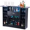 VEVOR Bancone da Bar per Casa, Mobile Tavolo da Salotto con 4 Ripiani Portabicchieri Portabottiglie, Bancone da Bar Luce LED in Legno 1500 x 460 x 1100 mm, Cucina Soggiorno Salotto Cantina, Nero