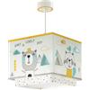 Dalber Lampada a sospensione per bambini Dalber Hello Little, con animali del bosco, multicolore, modello 73242M, attacco E27, ideale per la cameretta dei bambini.