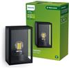 Philips LED Alzor Lampada da Parete per Esterni, Quadrata, Lampadina non Inclusa, 25W, IP44, Nero