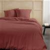 TODAY Parure da letto matrimoniale 260 x 240 cm, garza di cotone tinta unita, terracotta