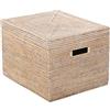 Kouboo - Cestino in rattan e vimini, colore: Bianco