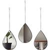 DECANIT Black Mirrors for Wall Decoration Teardrop Mirrors for Living Room Decor & Home Decor, Pack of 3