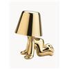 Qeeboo Lampada da tavolo piccola portatile a LED con luce regolabile Golden Brothers Ron