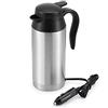 OurLeeme Bollitore da auto da 650 ml, bollitore da viaggio in acciaio inox, 12 V, tazza elettrica per acqua calda, caffè, tè, accendisigari per auto, argento, cavo di alimentazione incluso nella tazza