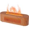 SHANNA Diffusore Di Aromi Con Umidificatore A Fiamma Vulkan: Diffusore A Ultrasuoni Da 260ml, Con Fiamme Colorate A 7 Toni, Umidificazione E Aromaterapia, Spegnimento Automatico (Effetto Legno)
