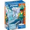 Playmobil 72090 zoo: orso polare e guardiano di zoo