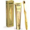 ZahnQueen Curasept Luxury Gold Dentifricio sbiancante 75 ml e spazzolino da denti