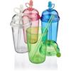 Tazza 500 ml PET riciclato con cannuccia Glow personalizzate o neutre
