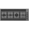 Foster Piano Cottura da Incasso a Gas 111 x 47 cm 4 Fuochi in Linea Acciaio inox PVD Gun Metal Griglie in Ghisa Milanello Foster 7681 006 - 7681006