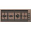 Foster Piano Cottura da Incasso a Gas 111 x 47 cm 4 Fuochi in Linea Acciaio inox PVD Copper - Rame Griglie in Ghisa Milanello Foster 7681 008 - 7681008