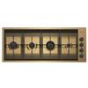 Foster Piano Cottura da Incasso a Gas 111 x 47 cm 4 Fuochi in Linea Acciaio inox PVD Gold - Oro Griglie in Ghisa Milanello Foster 7681 009 - 7681009