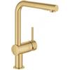 Grohe Minta 30 274 GN0 Miscelatore monocomando cucina con doccetta estraibile a 2 getti finitura Oro - Oro spazzolato - 30274GN0