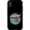 Vintage Clothing Store Custodia per iPhone X/XS Florida Miami Vintage Sport Car Retro Tramonto Palme