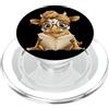 Bookworm Teacher Theme Library Reader Gr Bambino Mucca Libro Aperto Lettura Animale Amante Grafica Vitello Rotondo PopSockets PopGrip per MagSafe