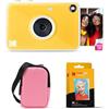 KODAK Printomatic+ Fotocamera Istantanea 10MP Kit Iniziale (Rosa) con Custodia, RGB LED e Carta Adesiva Zink 20pz - Giallo