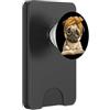 Bookworm Teacher Theme Library Reader Gr Pug Open Book Reading, ritratto rotondo con immagine di amante del cane PopSockets PopWallet per MagSafe