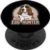Basset Hound Puppy Lover PS Easter Bunny Basset Hound Egg Hunter, amante dei cani PopSockets PopGrip Adesivo
