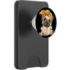Bookworm Teacher Theme Library Reader Gr Pug Piccolo Libro Lettura Cane Amante Grafica Ritratto Rotondo PopSockets PopWallet per MagSafe