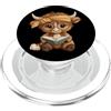 Bookworm Teacher Theme Library Reader Gr Baby Mucca Piccolo Libro Lettura Animali Amante Grafica Vitello Rotondo PopSockets PopGrip per MagSafe