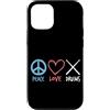 Drumline & Percussion Musician Merch Custodia per iPhone 12/12 Pro Peace Love Batteria Bacchette Musicista Banda Marching Band Batterista