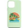 Bahamas Palm Wave Co Custodia per iPhone 13 Pro Max Bahamas Vacanza Retro Tramonto Spiaggia Tropicale Palme