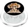 Teacher Student Reader Library Bookworm Baby Elephant Libro Aperto Lettura Animali Amante Grafica Grande PopSockets PopGrip per MagSafe