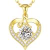 LOUISA SECRET Collana donna cuore Capital con Placato di rodio e oro 18K