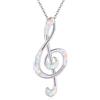 ONEFINITY Collana in argento Sterling 925 con ciondolo a forma di tromba, violino, tuilp, nota musicale, regalo per donne amanti della musica, Misura unica, Argento sterling, Opale