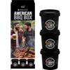 Bembo Qualità d'Autore American BBQ Box Bembo - Set 3 Rub BBQ Premium per Chicken (100 g), Ribs (100 g) e Pork (100g) - Spezie Barbecue Americano per Pollo, Costine e Maiale - Kit BBQ per Griglia e Forno