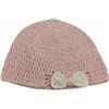 Cappello per bimba 3/6 mesi cotone fatto all'uncinetto circ 40 cm e fiocco A23
