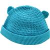 Cappello Uncinetto Bimbo 0 Mesi 34 cm Cotone Azzurro - fatto a mano Hand Made