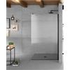 Walk in 160 cm parete in vetro trasparente per Box Doccia alto 200cm - Nero