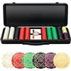SLOWPLAY Nash - Set di fiches da poker in ceramica per Texas Hold'em, 500 pezzi [con valori numerati], 43 mm e 12 g ciascuno, con custodia di fascia alta in policarbonato tedesco