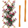 Relaxdays Graticcio Estensibile Relaxdays, Set 3, 180x120 cm, Legno, Montaggio a Parete, Supporto per Piante rampicanti, Arancione
