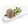 Relaxdays mensola da parete effetto legno e metallo, libri e decorazioni, soggiorno, ingresso, cucina, misure e colori