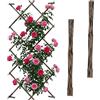 Relaxdays graticci estensibili Set 3 pz 180x120 cm Legno Montaggio a Parete Supporto Piante rampicanti Effetto Bruciato