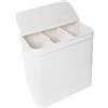 Relaxdays Cesto portabiancheria con Coperchio, bambù, 150 l, 3 Scomparti, HxLxP: 61,5x61x41,5 cm