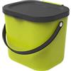 Rotho Albula Cestino Bio con Coperchio e Manico per la Cucina, Plastica (PP) senza BPA, Verde Chiaro/Grigio (Antracite), 6 L, 23.5 x 20.0 x 20.8 cm