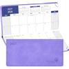 POPRUN Agenda accademica tascabile mensile 2026-2027, 17,5 x 8 cm, formato borsetta (18 mesi: giugno 26 - dicembre 2027) - planner mensile per borsa, pelle sintetica (lilla)