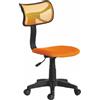 PRATIKO Sedia Girevole 5 Ruote Ufficio Cameretta Scrivania Schienale Ergonomico Arancio