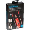 GRUNDIG Auricolari Con Microfono Cavo Luminoso Led Rosso Jack 3,5mm Aux Smartphone Ipod