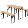 Outsunny Set Birreria 1 Tavolo (120x50cm) 2 Panche (120x25cm) Pieghevoli, Legno di Abete per Esterni/Eventi/Sagre/Picnic