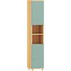 HOMCOM Mobiletto da bagno con 2 ante e 2 scomparti aperti, ripiani regolabili, 30 x 30 x 166 cm, Verde | Aosom Italy