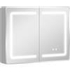 HOMCOM Armadietto Specchio per Bagno con Illuminazione LED, Armadietto Bagno con Antiappannamento, Dimmerabile in 3 Livelli, 80x13,5x60 cm, Argento | Aosom Italy