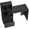 HOMCOM Scrivania per Computer con Libreria a 4 Scomparti e Cassetto con Serratura, 126x50x109 cm, Nero | Aosom Italy
