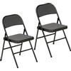 HOMCOM Set di 2 Sedie Pieghevoli, Sedie da Pranzo Portatili, Telaio in Acciaio, 45x46x78 cm, Nero | Aosom Italy