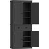 HOMCOM Credenza da Cucina con 4 Porte, Cassetto e Ripiani Regolabili, 76,2x40,2x183 cm, Nero | Aosom Italy
