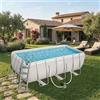 Bestway Piscina Fuori Terra con Telaio Portante Piscina Esterna da Giardino in PVC triplice strato Rettangolare 412x200x122 cm con Pompa Filtrante da 2.006 Lt/h - 56456 Power Steel Frame